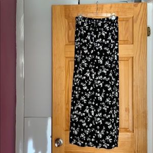 Black and silver/gray floral skirt with slit!